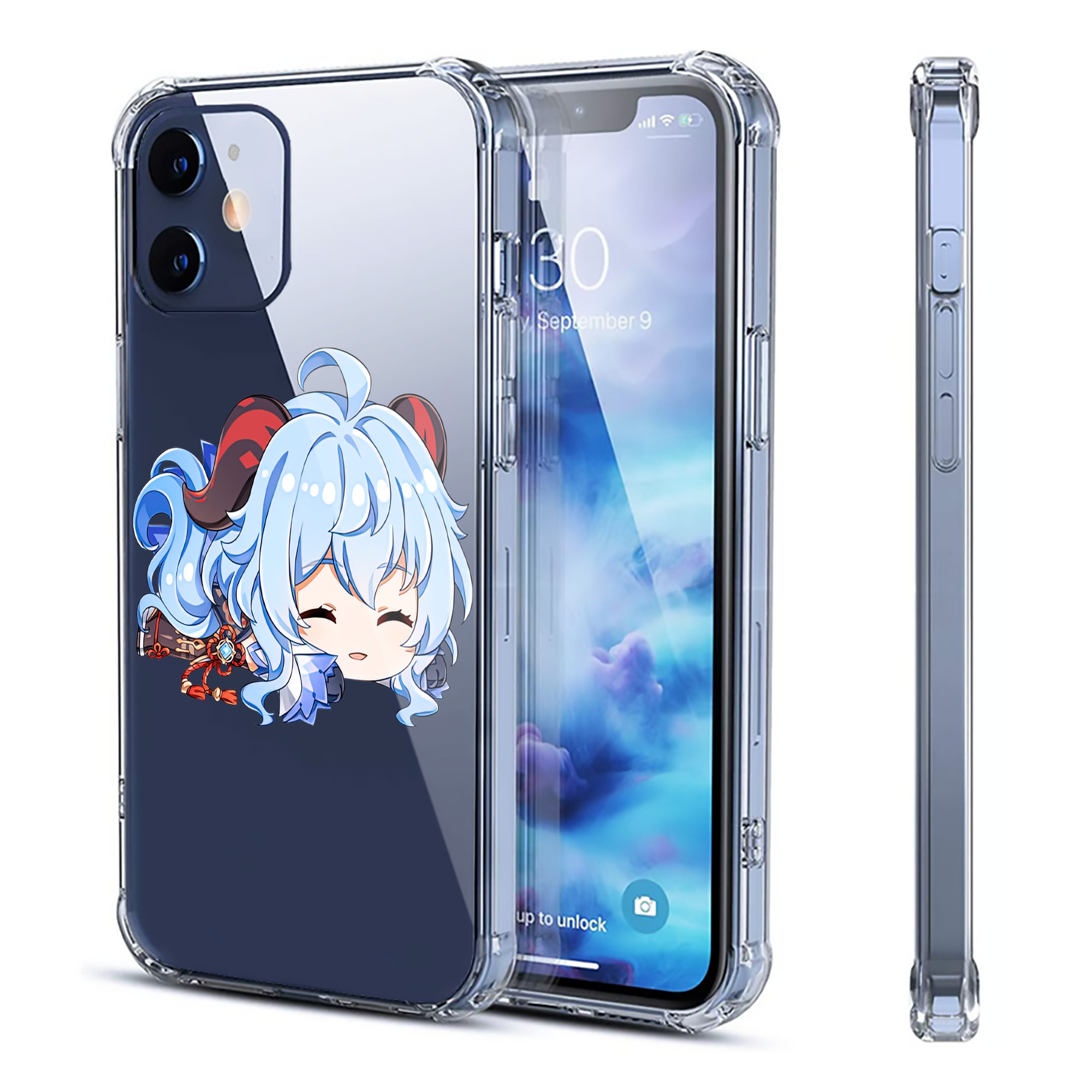 げんし神 甘雨 かんう genshin Ganyu 【iPhone 12シリーズ対応】透明スマホケース（クリアソフトケース）